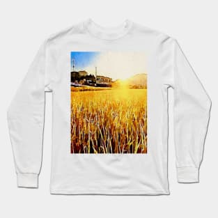 Golden Fields and Train Lines Long Sleeve T-Shirt